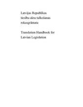 book Translation Handbook for Latvian Legislation