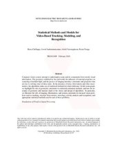 book etc. Statistical Methods and Models for Video-Based Tracking, Modeling, and Recognition