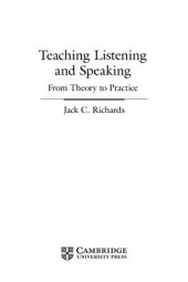 book Teaching Listening and Speaking From Theory to Practice