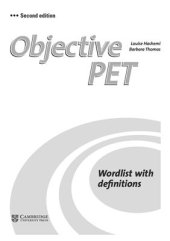 book Objective PET - Word list with definitions in 30 Units