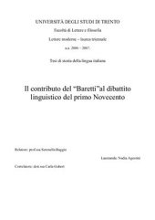 book Il contributo del Baretti al dibattito linguistico del primo Novecento