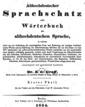 book Althochdeutscher Sprachschatz oder Wörterbuch der althochdeutschen Sprache. Erster Theil