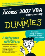 book Access 2007 VBA Programming For Dummies