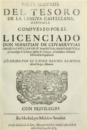 book Tesoro de la Lengua Castellana o Española. Segunda parte