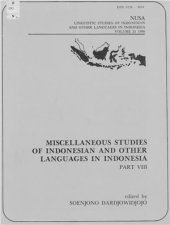 book Miscellaneous Studies of Indonesian and Other Languages in Indonesia, part VIII