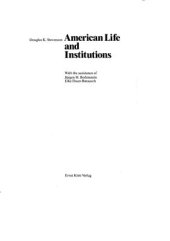book American Life and Institutions