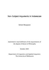 book Non-Subject Arguments in Indonesian