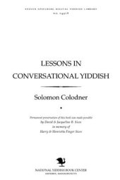 book Lessons in Conversational Yiddish