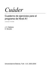 book Cuáder. Cuaderno de ejercicios para el programa de Nivel A1