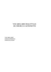 book Vocabolario dialettale di Chiuro e Castionetto