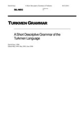 book A short descriptive grammar of Turkmen language