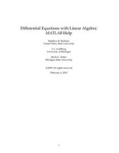 book Differential Equations with Linear Algebra: MATLAB Help