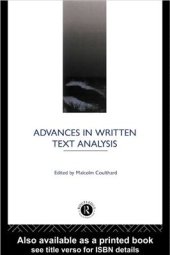 book Advances in written text analysis