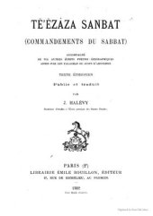 book Te'ezaza Sanbat (Commandements du Sabbat)