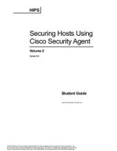 book Securing Hosts Using Cisco Security Agent. Volume 2. Student Guide