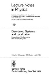 book Disordered Systems and Localization