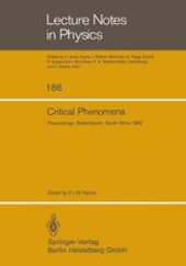 book Critical Phenomena: Proceedings of the Summer School Held at the University of Stellenbosch, South Africa January 18–29, 1982