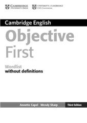 book Objective First - Wordlist Without Definitions. Third Edition. 2012