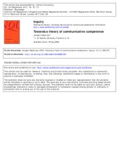 book Towards a theory of communicative competence