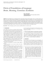 book Précis of Foundations of Language: Brain, Meaning, Grammar, Evolution