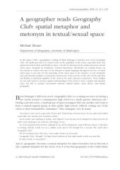 book A geographer reads Geography Club: spatial metaphor and metonym in textual/sexual space