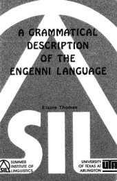 book A Grammatical Description of the Engenni Language