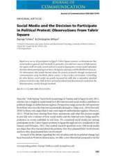 book Social Media and the Decision to Participate in Political Protest: Observations From Tahrir Square
