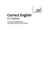 book Teach Yourself. Correct English (Правильный английский. Пособие по самообразованию)