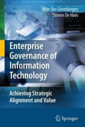 book Enterprise governance of information technology: achieving strategic alignment and value