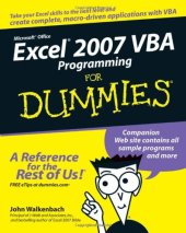 book Excel 2007 VBA Programming for Dummies