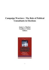 book Campaign Warriors: The Role of Political Consultants in Elections