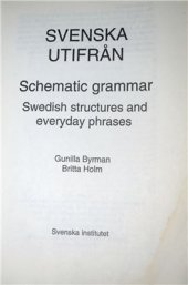 book Svenska utifrån. Schematic grammar. Swedish structures and everyday phrases