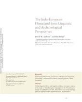 book The Indo-European Homeland from Linguistic and Archaeological Perspectives