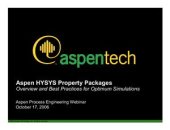 book Aspen HYSYS Property Packages. Overview and Best Practices for Optimum Simulations