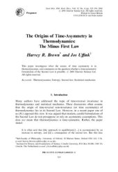 book The Origins of Time-Asymmetry in Thermodynamics: The Minus First Law