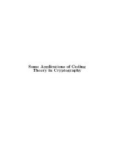 book Some Applications of coding theory in cryptography