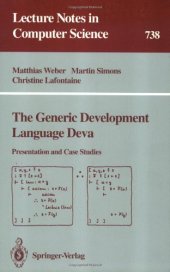 book The Generic Development Language Deva: Presentation and Case Studies