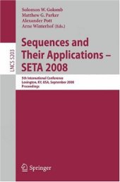 book Sequences and Their Applications - SETA 2008: 5th International Conference Lexington, KY, USA, September 14-18, 2008 Proceedings