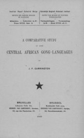 book A Comparative Study of some Central African Gong-Languages