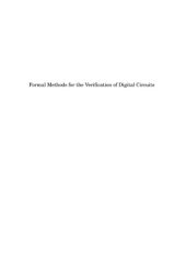 book Formal Methods for the Verification of Digital Circuits