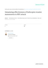 book Simulating effectiveness of helicopter evasive manoeuvres to RPG attack