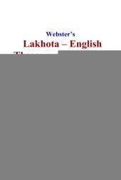 book Webster’s Lakhota - English Thesaurus Dictionary