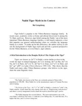 book Nakhi Tiger myth in its context