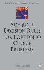 book Adequate Decision Rules For Portfolio Choice Problems