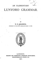 book An elementary Lunyoro grammar