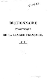 book Dictionnaire synonymique de la langue française. Tome 1