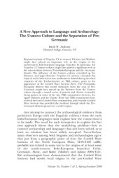 book A New Approach to Language and Archaeology: The Usatovo Culture and the Separation of Pre-Germanic