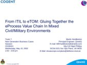 book From ITIL to eTOM: Gluing Together the eProcess Value Chain In Mixed Civil/Military Environments