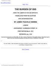 book The Burden of Isis