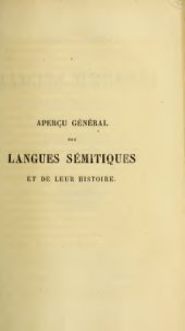 book Léon de. Aperçu général des langues sémitiques et leur histoire